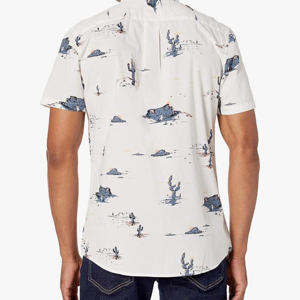 Goodthreads Desert Cactus Print Standard Fit Short Sleeve Shirt - Picture 3 of 10
